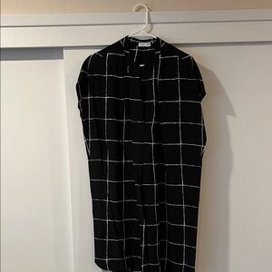 Vince Black and White Grid Dress